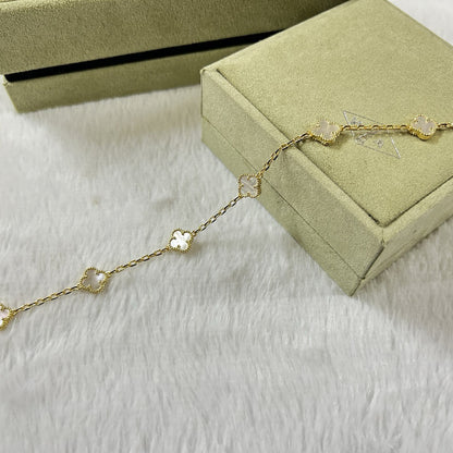 [LOXURA]CLOVER 6 MOTIF WHITE MOP BRACELET