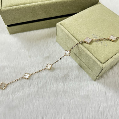 [LOXURA]CLOVER 6 MOTIF WHITE MOP BRACELET