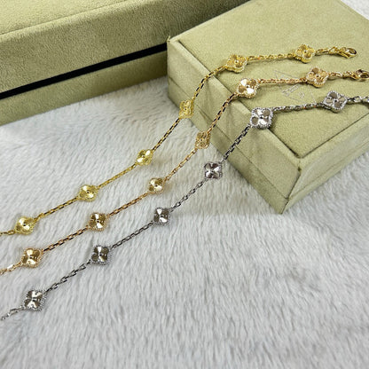 [LOXURA]CLOVER 6 MOTIF DIAMOND BRACELET