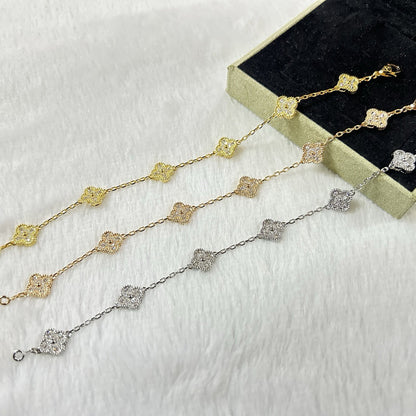 [LOXURA]CLOVER 6 MOTIF DIAMOND BRACELET