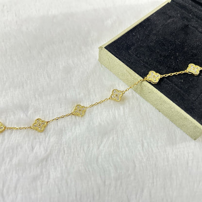 [LOXURA]CLOVER 6 MOTIF DIAMOND BRACELET