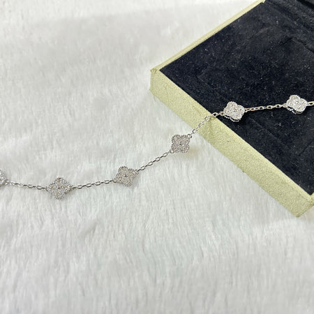 [LOXURA]CLOVER 6 MOTIF DIAMOND BRACELET