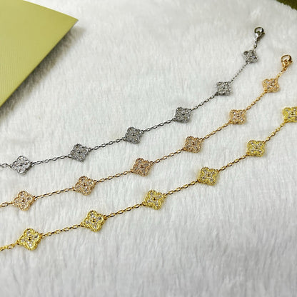 [LOXURA]CLOVER 6 MOTIF DIAMOND BRACELET