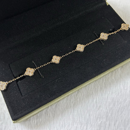 [LOXURA]CLOVER 6 MOTIF DIAMOND BRACELET