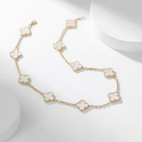 [LOXURA]CLOVER 10 MOTIFS WHITE MOTHER OF PEARL NECKLACE