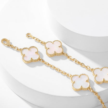 [LOXURA]CLOVER 10 MOTIFS WHITE MOTHER OF PEARL NECKLACE