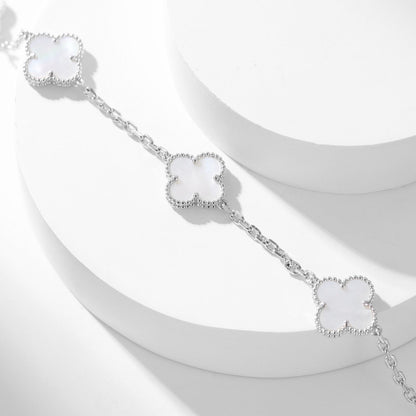 [LOXURA]CLOVER 10 MOTIFS WHITE MOTHER OF PEARL NECKLACE