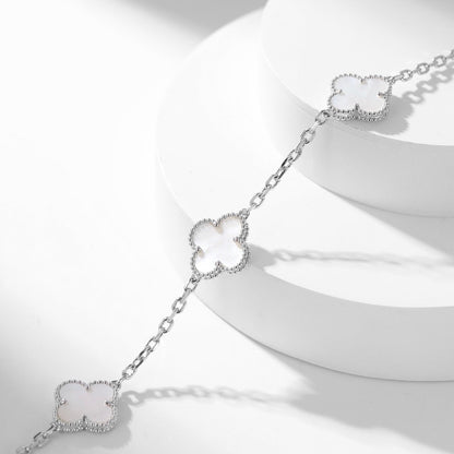 [LOXURA]CLOVER 10 MOTIFS WHITE MOTHER OF PEARL NECKLACE