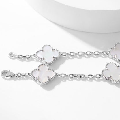 [LOXURA]CLOVER 10 MOTIFS WHITE MOTHER OF PEARL NECKLACE