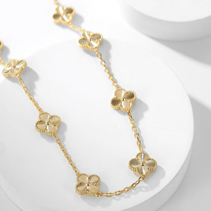 [LOXURA]CLOVER 10 MOTIFS LASER NECKLACE