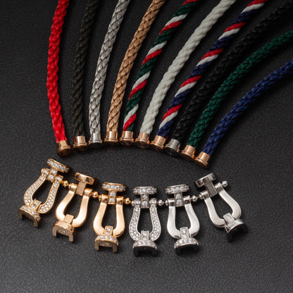 [LOXURA]FORCE LARGE HORSESHOE FULL DIAMOND BRACELET ROSE GOLD