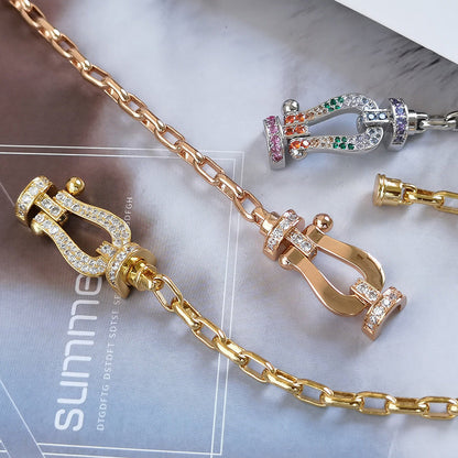 [LOXURA]FORCE LARGE HORSESHOE CLASP  METAL BRACELET