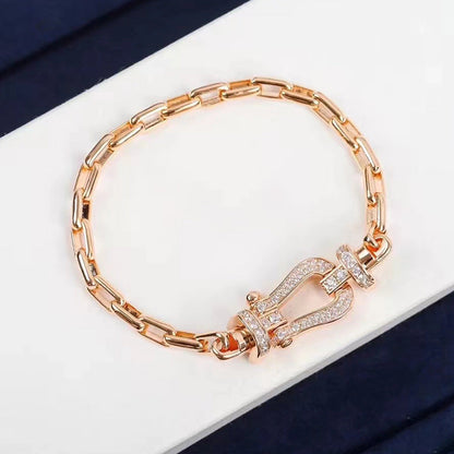 [LOXURA]FORCE LARGE HORSESHOE CLASP  METAL BRACELET