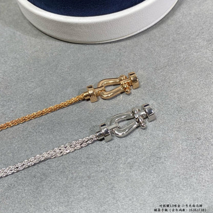 [LOXURA]FORCE SMALL HORSESHOE  DIAMOND CHAIN ROPE BRACELET