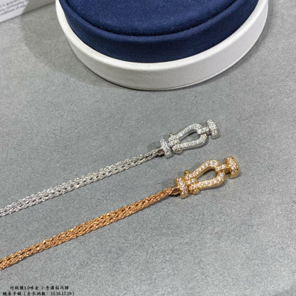 [LOXURA]FORCE SMALL HORSESHOE  DIAMOND CHAIN ROPE BRACELET
