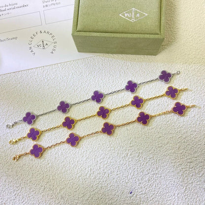 [LOXURA] CLOVER 5 MOTIF VIOLET BRACELET COLLECTION