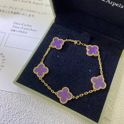 [LOXURA] CLOVER 5 MOTIF VIOLET BRACELET COLLECTION