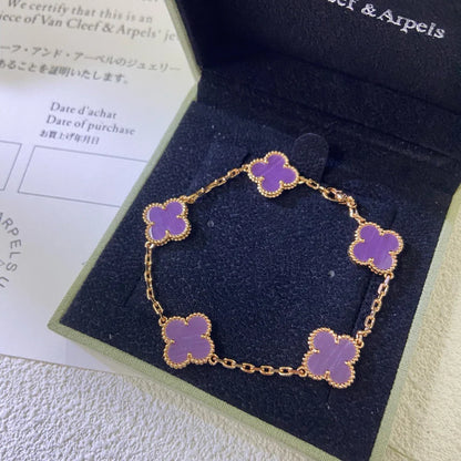 [LOXURA] CLOVER 5 MOTIF VIOLET BRACELET COLLECTION