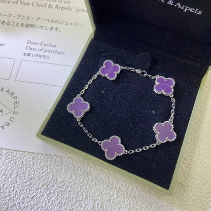 [LOXURA] CLOVER 5 MOTIF VIOLET BRACELET COLLECTION
