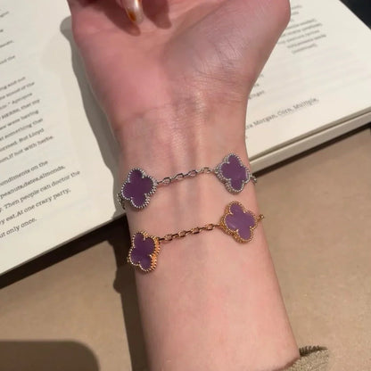 [LOXURA] CLOVER 5 MOTIF VIOLET BRACELET COLLECTION