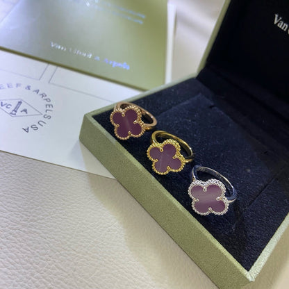 [LOXURA]CLOVER  PURPLE VIOLET RING