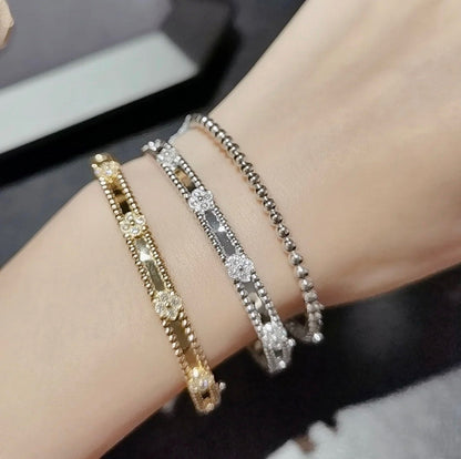 [LOXURA]CLOVER BRACELET 4MM DIAMONDS