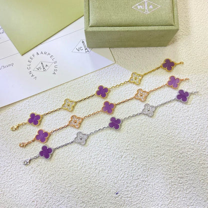 [LOXURA] CLOVER 5 MOTIF VIOLET BRACELET COLLECTION