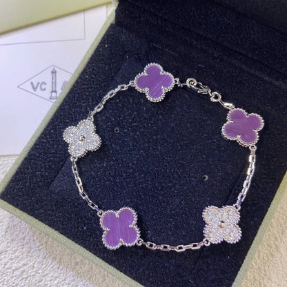 [LOXURA] CLOVER 5 MOTIF VIOLET BRACELET COLLECTION