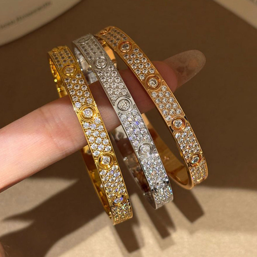 [LOXURA]LOVE BRACELET 6.1MM DIAMOND-PAVED 10 BIG DIAMONDS