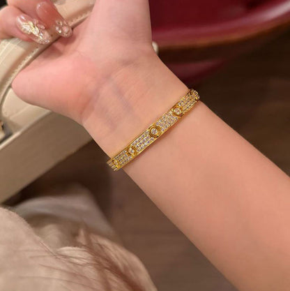 [LOXURA]LOVE BRACELET 6.1MM DIAMOND-PAVED 10 BIG DIAMONDS