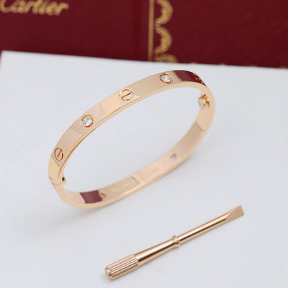 [LOXURA]LOVE BRACELET 6.1MM 4 DIAMONDS