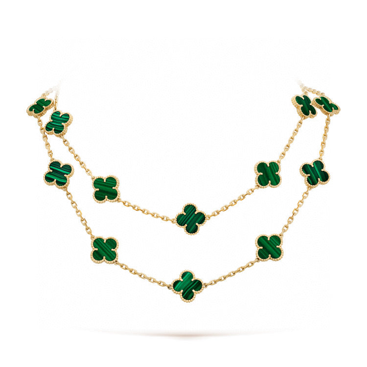 [LOXURA]CLOVER 20 MOTIFS MALACHITE GOLD