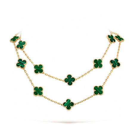 [LOXURA]CLOVER 20 MOTIFS MALACHITE GOLD