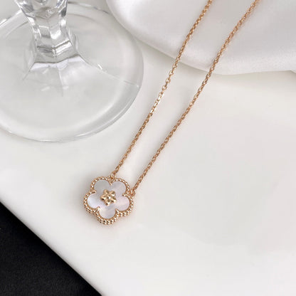 [LOXURA]LUCKY  WHITE MOP  PLUM BLOSSOM NECKLACE