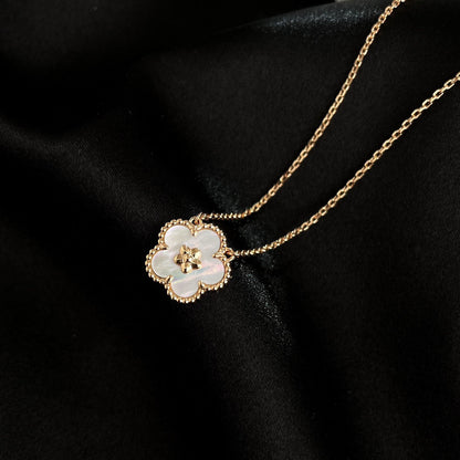[LOXURA]LUCKY  WHITE MOP  PLUM BLOSSOM NECKLACE