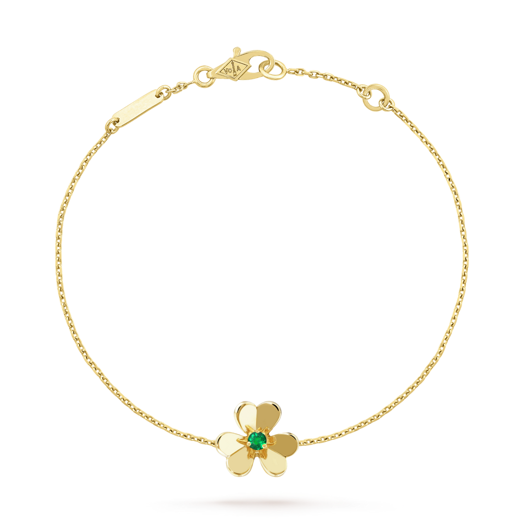 [LOXURA]FRIVOLE GOLD FLOWER PINK MALACHITE BRACELET