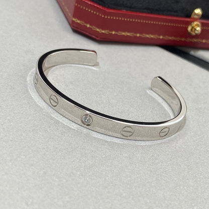 [LOXURA]LOVE BRACELET 6.1MM 1 DIAMOND OPEN CUFF
