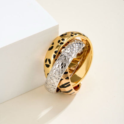 [LOXURA] TRINITY  RING LEOPARD PRINT