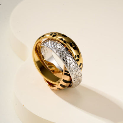[LOXURA] TRINITY  RING LEOPARD PRINT