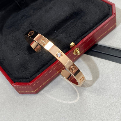 [LOXURA]LOVE BRACELET 6.1MM 1 DIAMOND OPEN CUFF