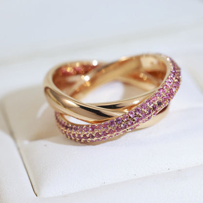 [LOXURA]TRINITY 3.2MM RING PINK DIAMOND