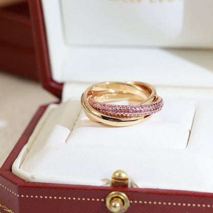[LOXURA]TRINITY 3.2MM RING PINK DIAMOND