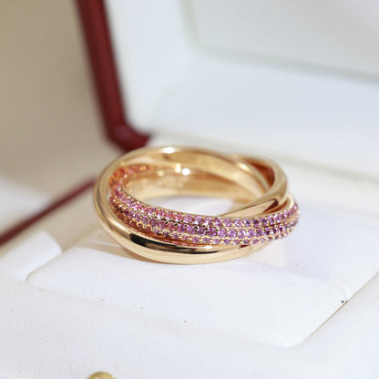 [LOXURA]TRINITY 3.2MM RING PINK DIAMOND