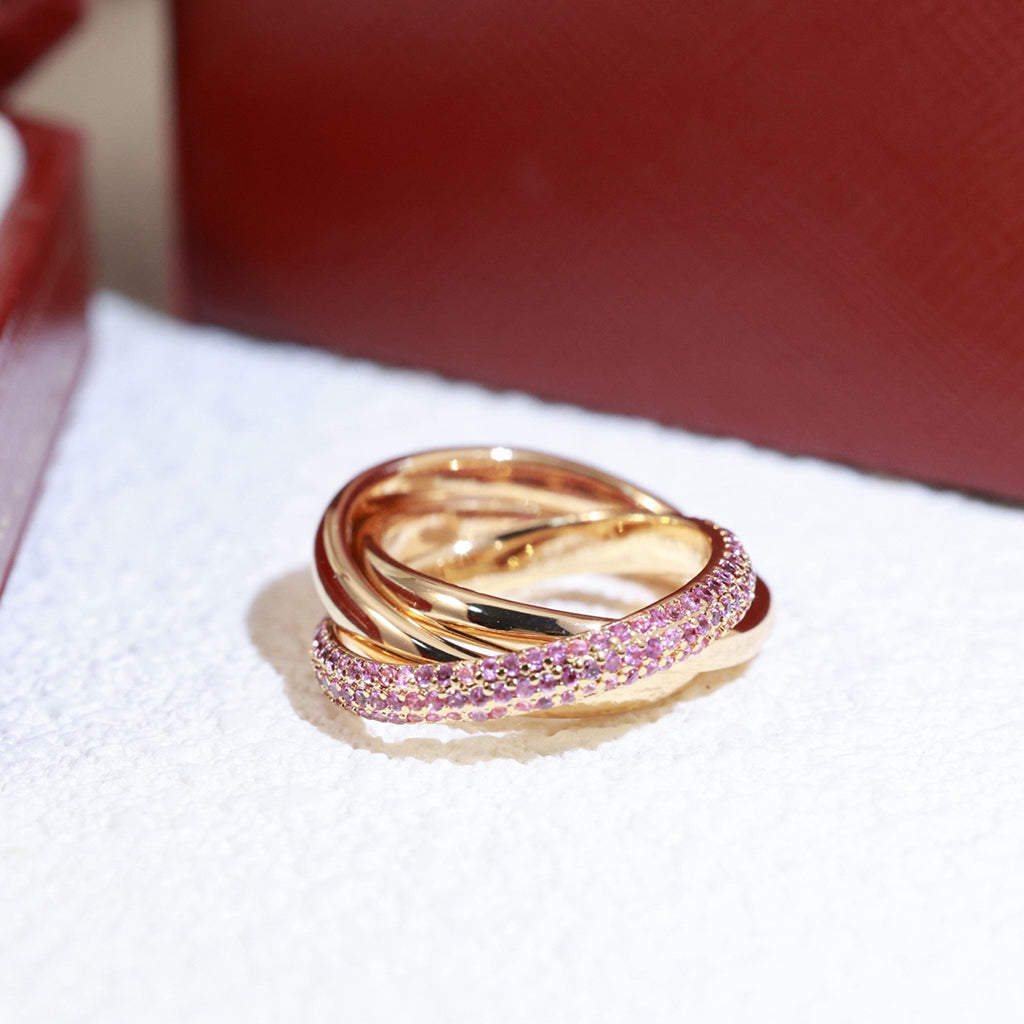 [LOXURA]TRINITY 3.2MM RING PINK DIAMOND