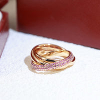 [LOXURA]TRINITY 3.2MM RING PINK DIAMOND