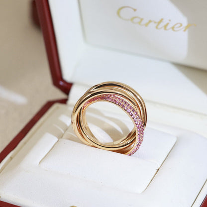 [LOXURA]TRINITY 3.2MM RING PINK DIAMOND