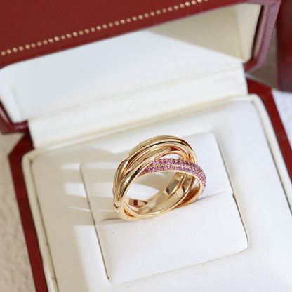 [LOXURA]TRINITY 3.2MM RING PINK DIAMOND