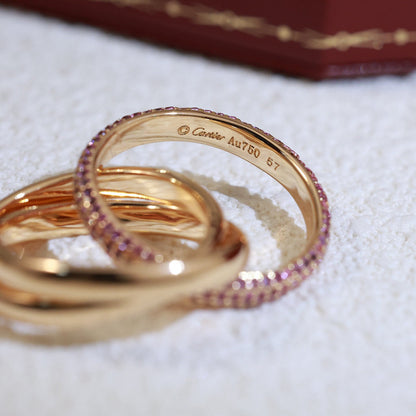 [LOXURA]TRINITY 3.2MM RING PINK DIAMOND