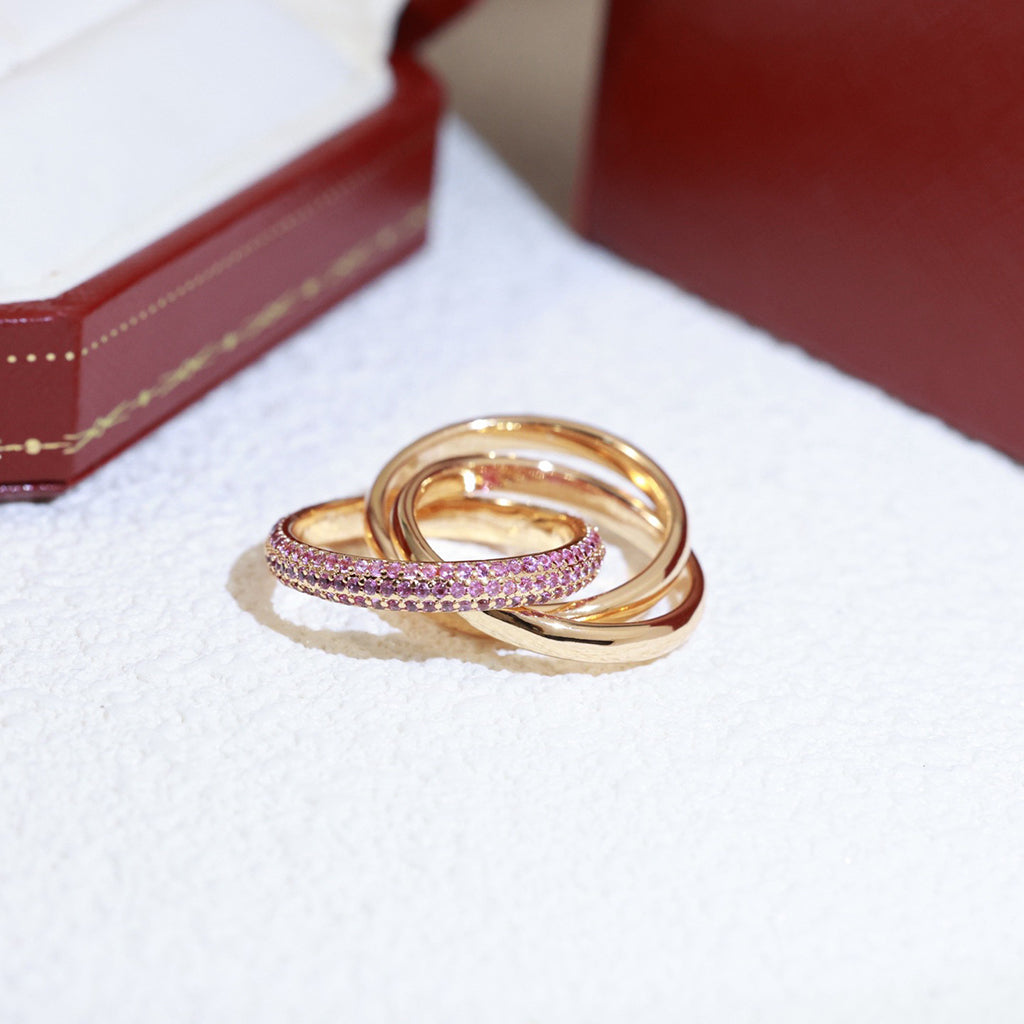 [LOXURA]TRINITY 3.2MM RING PINK DIAMOND