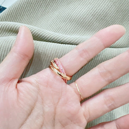 [LOXURA]TRINITY 3.2MM RING PINK DIAMOND